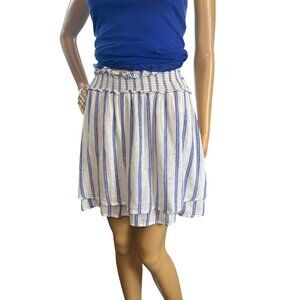 Rails Smocked Waist Linen Blend Skirt in Villa Stripe Cottagecore Boho